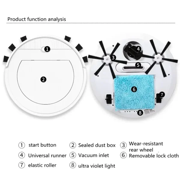 New USB Robot Vacuum Cleaner Smart for Home Mobile Phone APP Remote Control Automatic Dust Removal Cleaning Sweeper Gift - Image 5